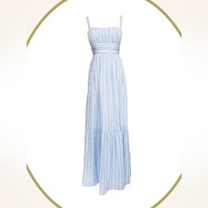 Blue & white striped maxi dress.